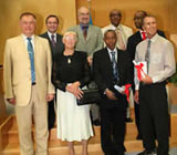 The President of WMO, Mme Guiard-Gerbier, Drs Yeshanew and Jury, the winners of the 2008 Norbert Gerbier-MUMM International Award (front row, left to right), with the Permanent Representative of France with WMO, the Secretary-General, the Ambassador of Ethiopia, and the Assistant Secretary-General (back row). Credit: WMO