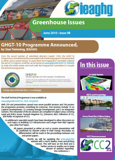 IEAGHG Publishes Newest Issue of Greenhouse Issues Newsletter | News ...