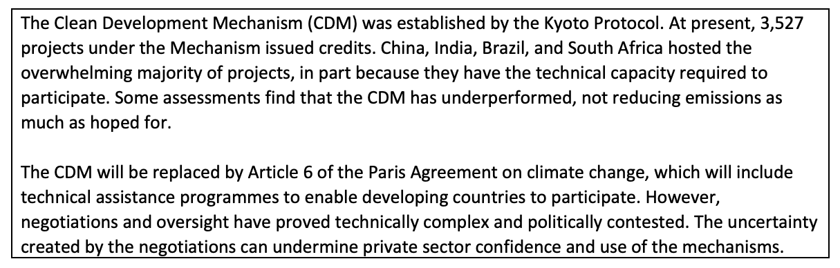 Box 2: Emissions Trading: Experiences from other MEAs